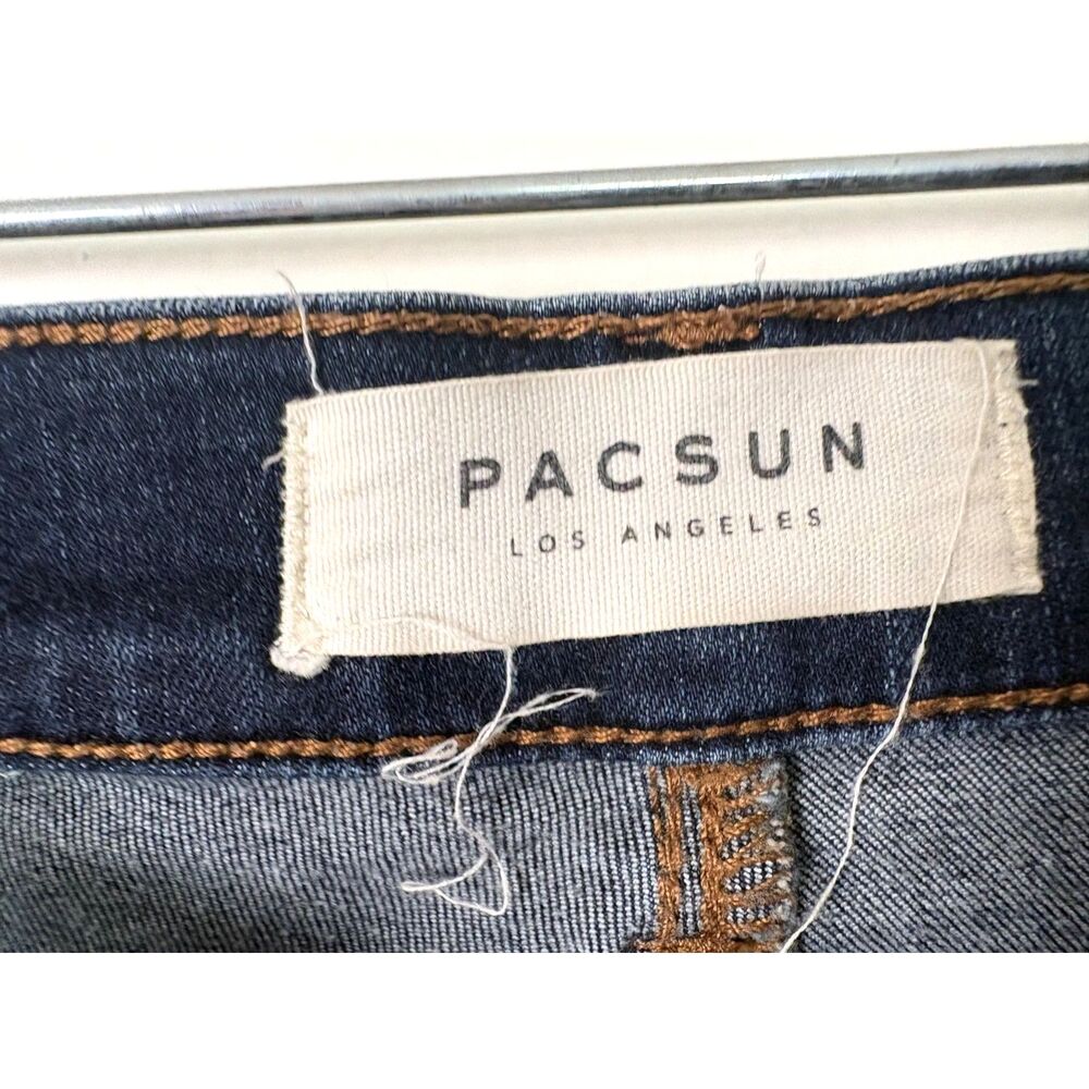 PacSun Dark Wash Distress Skinny Jeans 29 R High Rise Raw He Rip Ankle Jeggings - Picture 8 of 10